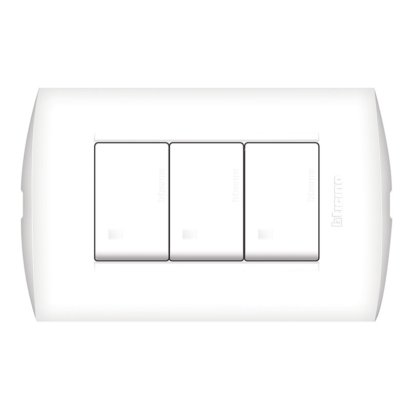 BTICINO Interruptor triple 15AMP blanco