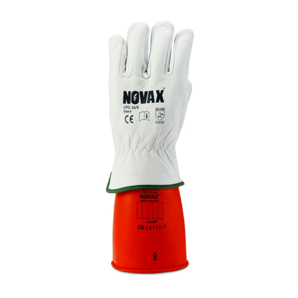 NOVAX Guantes de protección de cuero 10", clase 0, talla 10