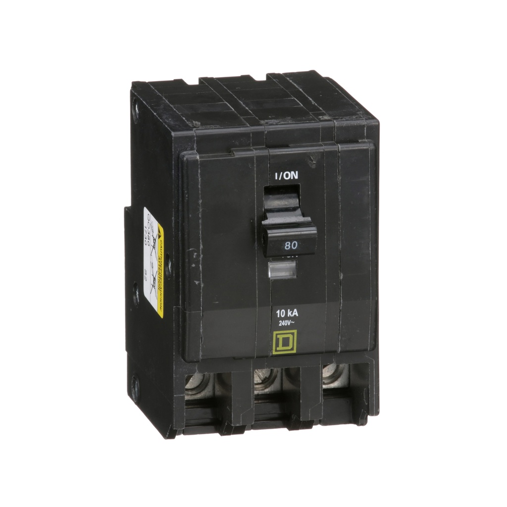 Breaker termomagnético de enchufar QO380, 3P, 80A, 120/240V, 10kA