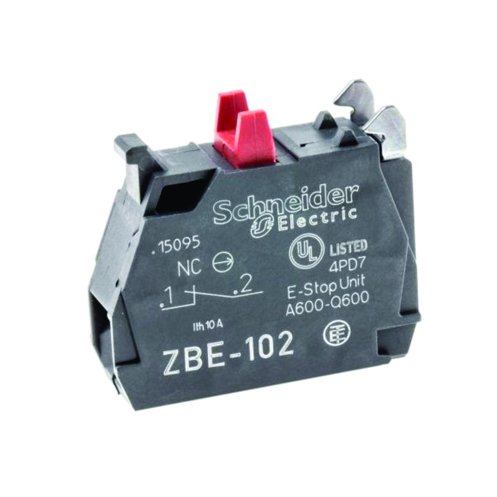 Bloque de contacto para botón de control ZBE102, ZBE Ø 22 -1 NC Harmony XB4