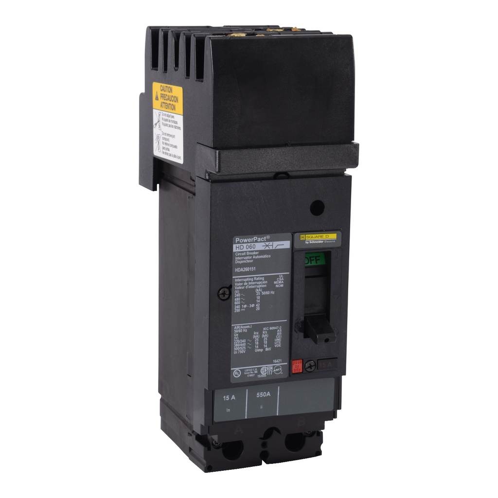 Breaker termomagnético I-Line HDA260902, 2P, 90A, 600V, 14kA Fase AC