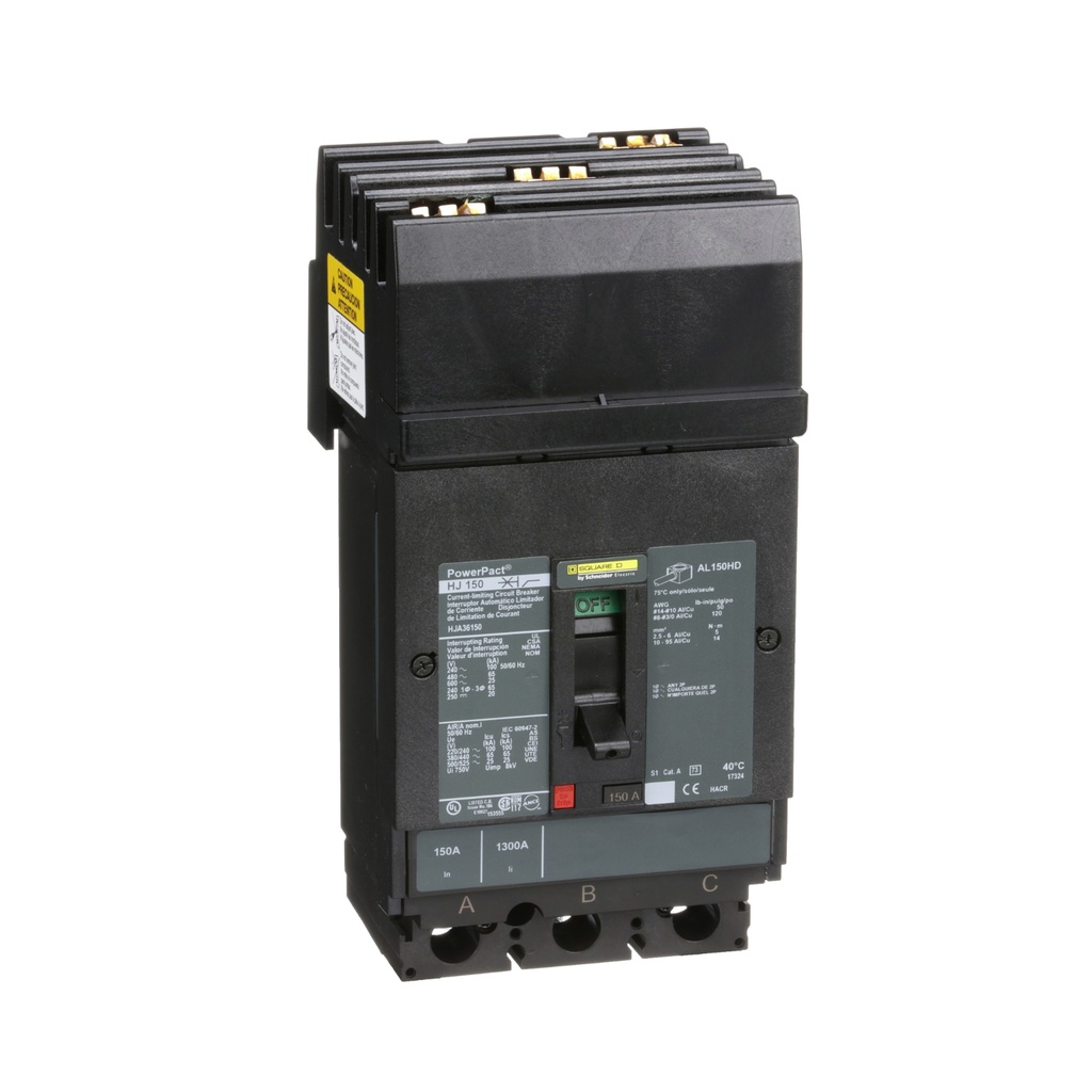 Breaker termomagnético I-Line HJA36150, 3P, 150A, 600V, 25kA