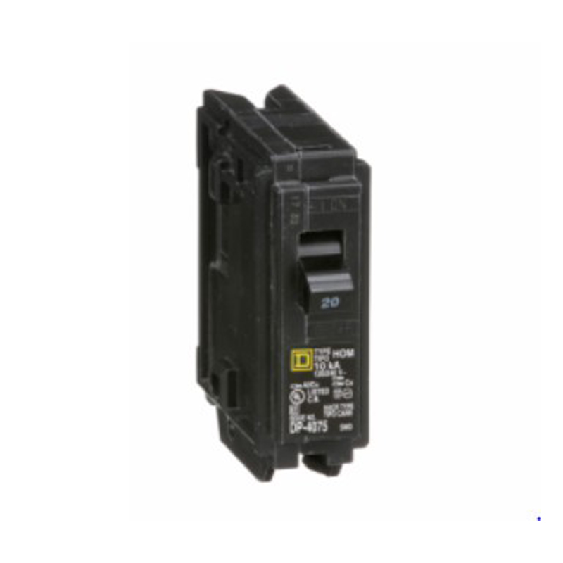 Breaker termomagnético de enchufar HOM120, 1P, 20A, 120/240VAC, 10kA, HomeLine®