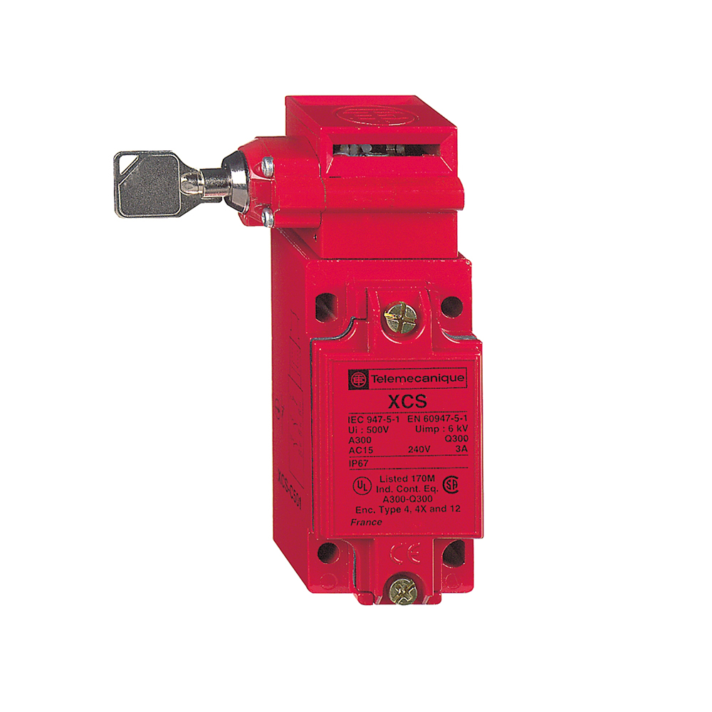 Interruptor de seguridad con abrazadera de metal, pausa lenta, 1 entrada roscada, 2 NC + 1 NO, M20