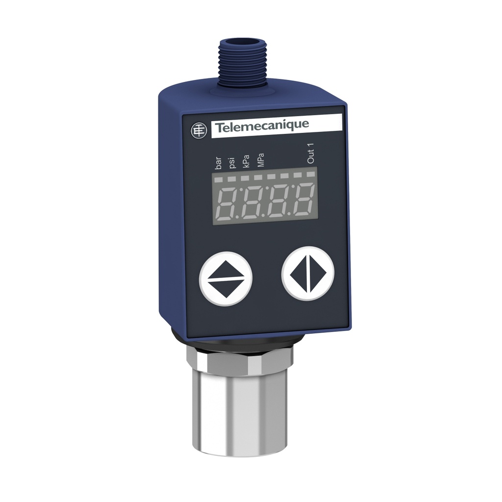 Sensor de presión XMLR, conexión hembra, 0 – 10 bar, 1 DC salida de conmutación/estado sólido, PnP, DC 4 – 20 mA de salida, 1/4" -18 NPT