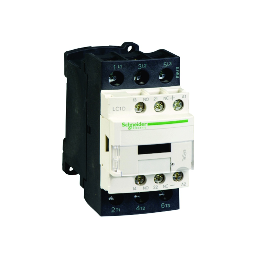 Contactor 25A, 3P, bobina de 125V DC, AC-3 <=440V, 60HZ, 1NA+1NC, TeSys D