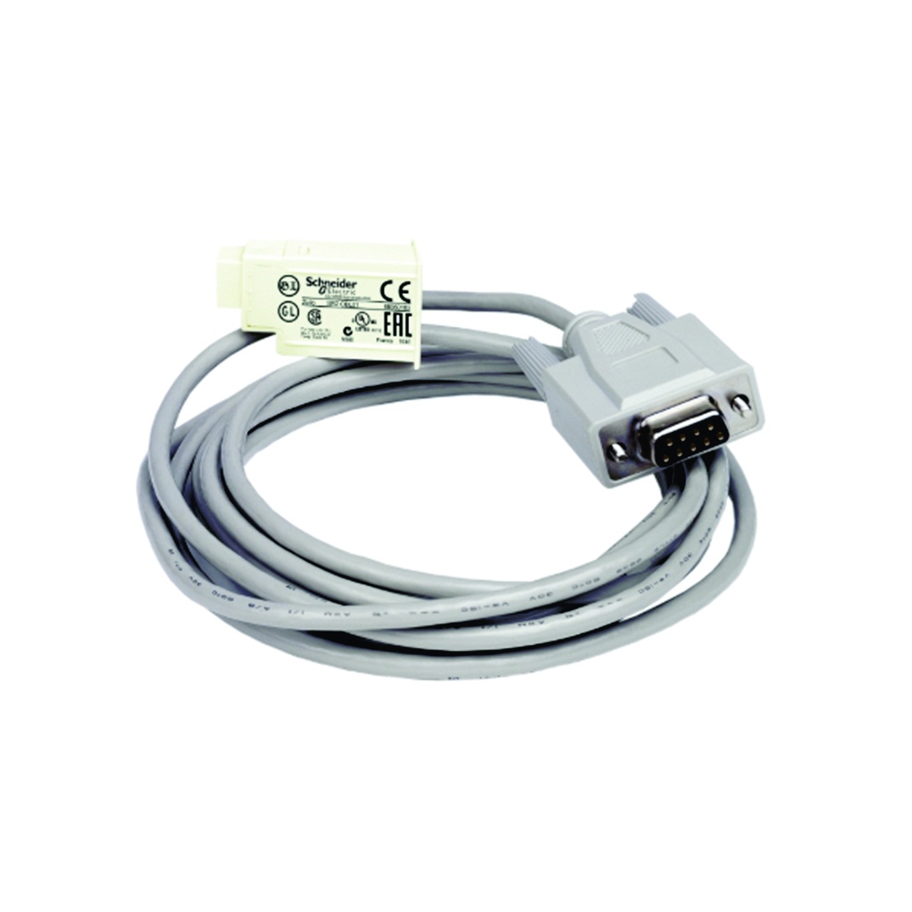 Cable para programación de Zelio Logic con conector de 9 pines RS232, 3 metros