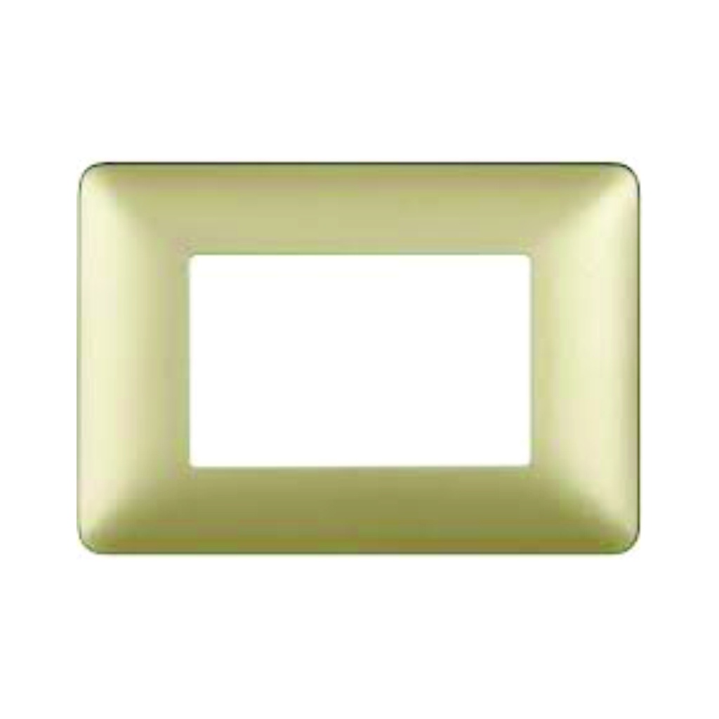 BTICINO Placa Matix 3 módulos acabado metalizado color dorado