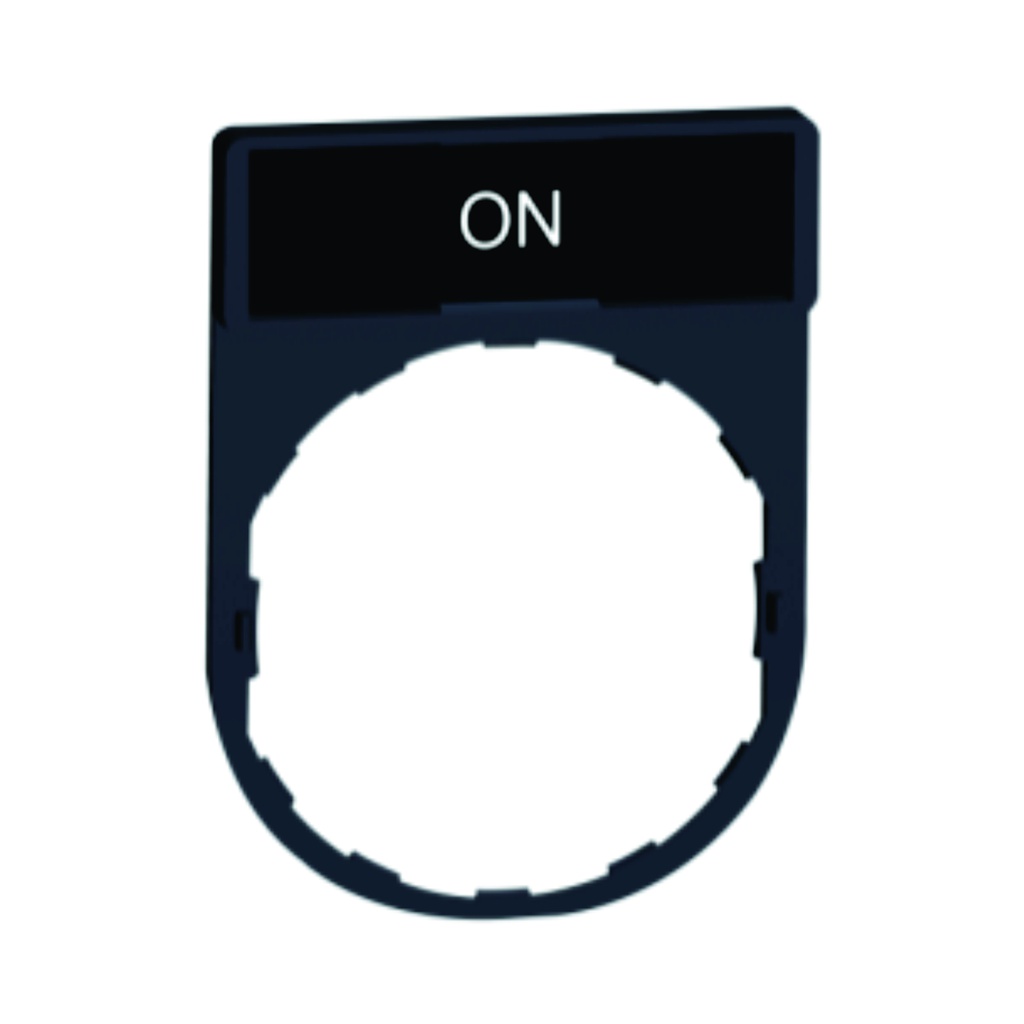 Porta-etiqueta para pulsador 30 x 40mm con etiqueta "ON" de8 x 27mm, plástico, Harmony XB5 y Harmony XB4