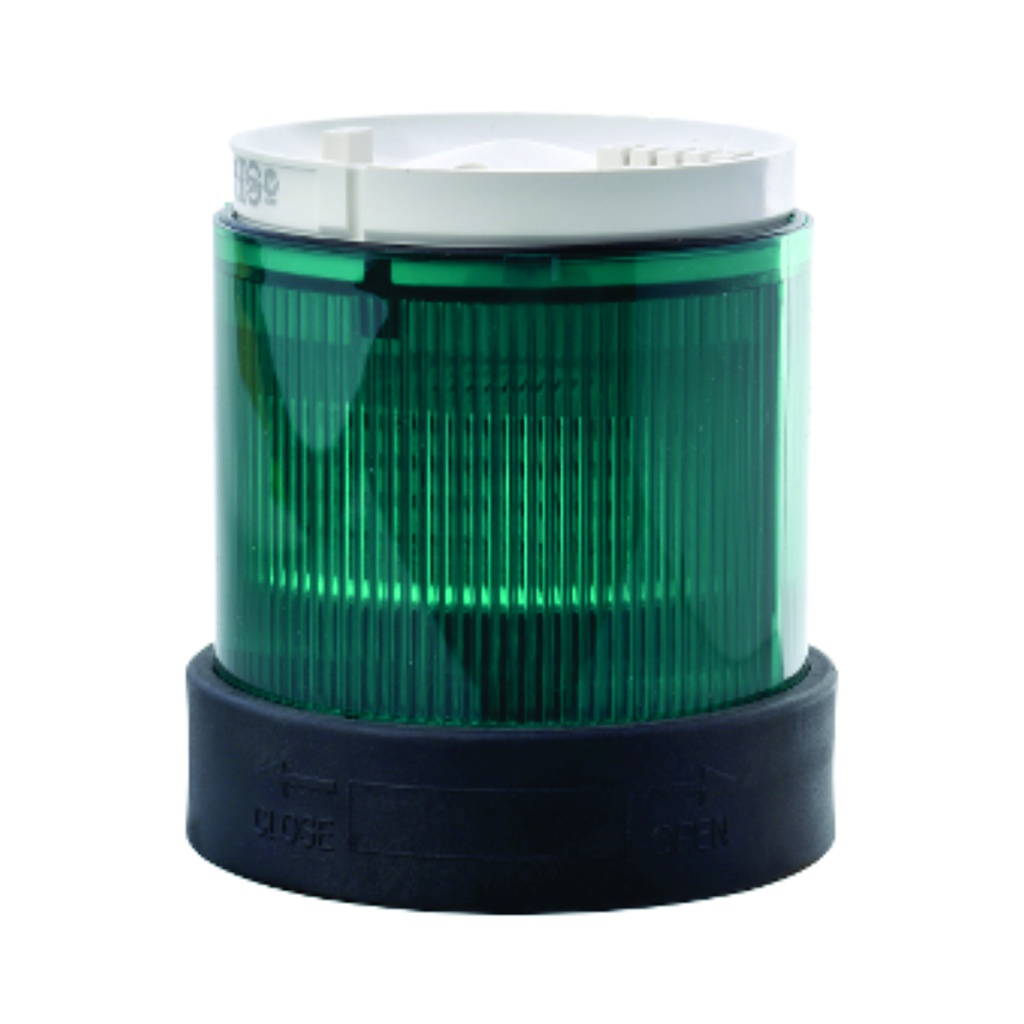 Unidad iluminada intermitente para banco de indicadores LEDintegrado, verde, plástico, 70mm, 120V CA, Harmony XVB Universal