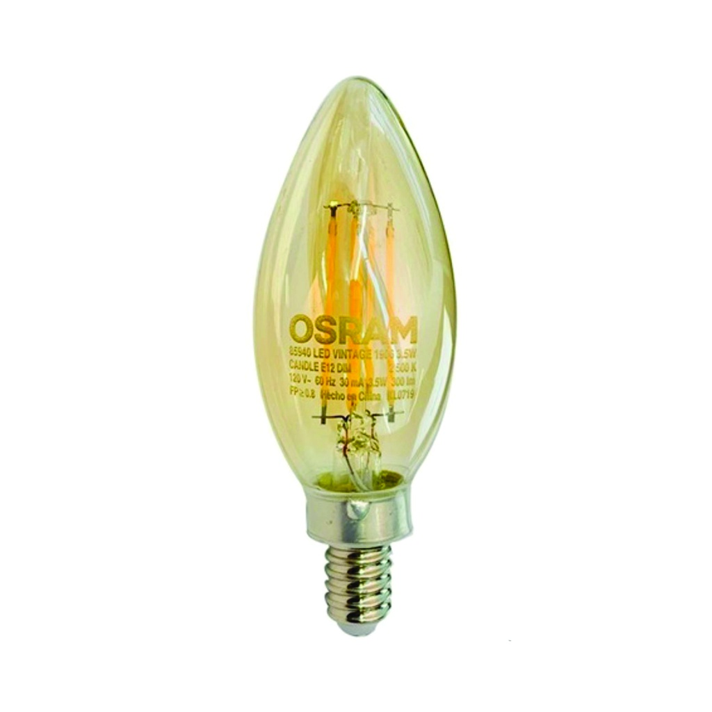 OSRAM Bombillo LED vintage candela dimmeable, 3.5W, 3500K, luz cálida