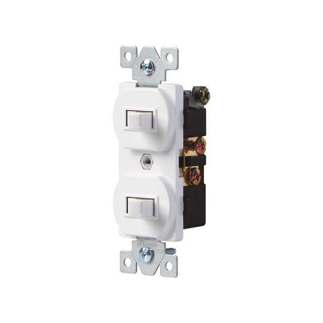 Interruptor doble 15A, 120-277V, blanco, UL