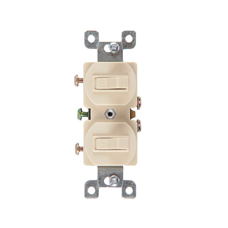 Interruptor doble 15A, 120-277V, light almond, UL
