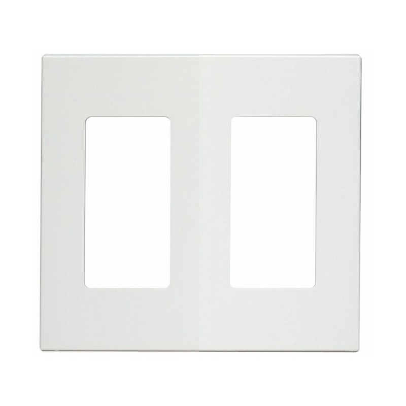 Placa decorativa plástica de pared sin tornillos, 2 Gang, blanco, UL