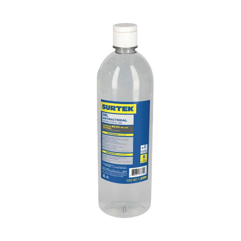 SURTEK Gel Antibacterial 70% Alcohol 1 litro