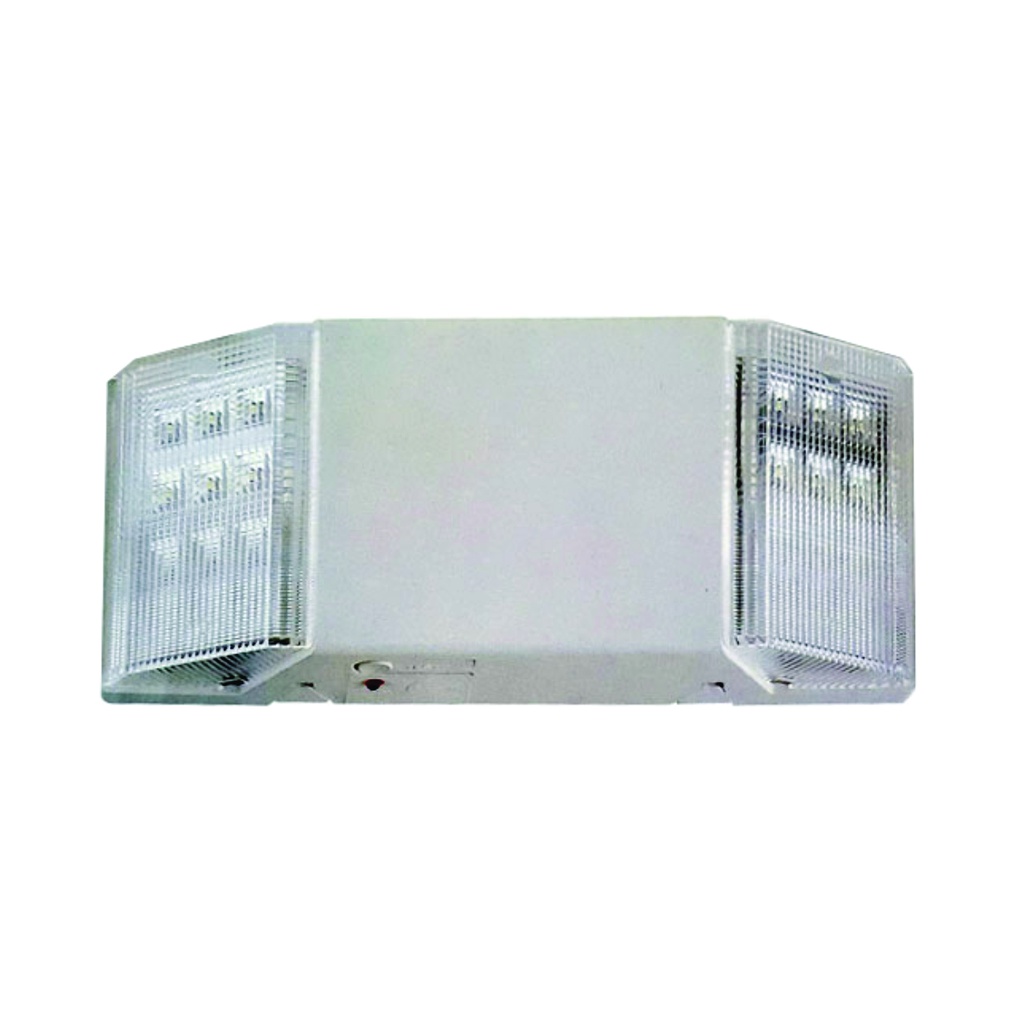 ILUKON Luminaria de emergencia LED Twin, 120/277V, housing blanco, 90 minutos de autonomía