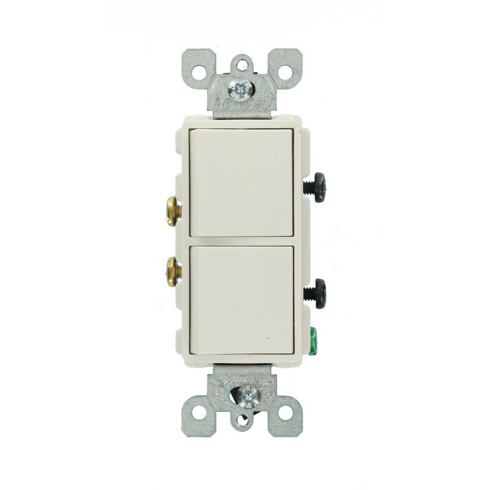 Interruptor doble decorativo 15A, 120-277V, light almond, 3 way, UL