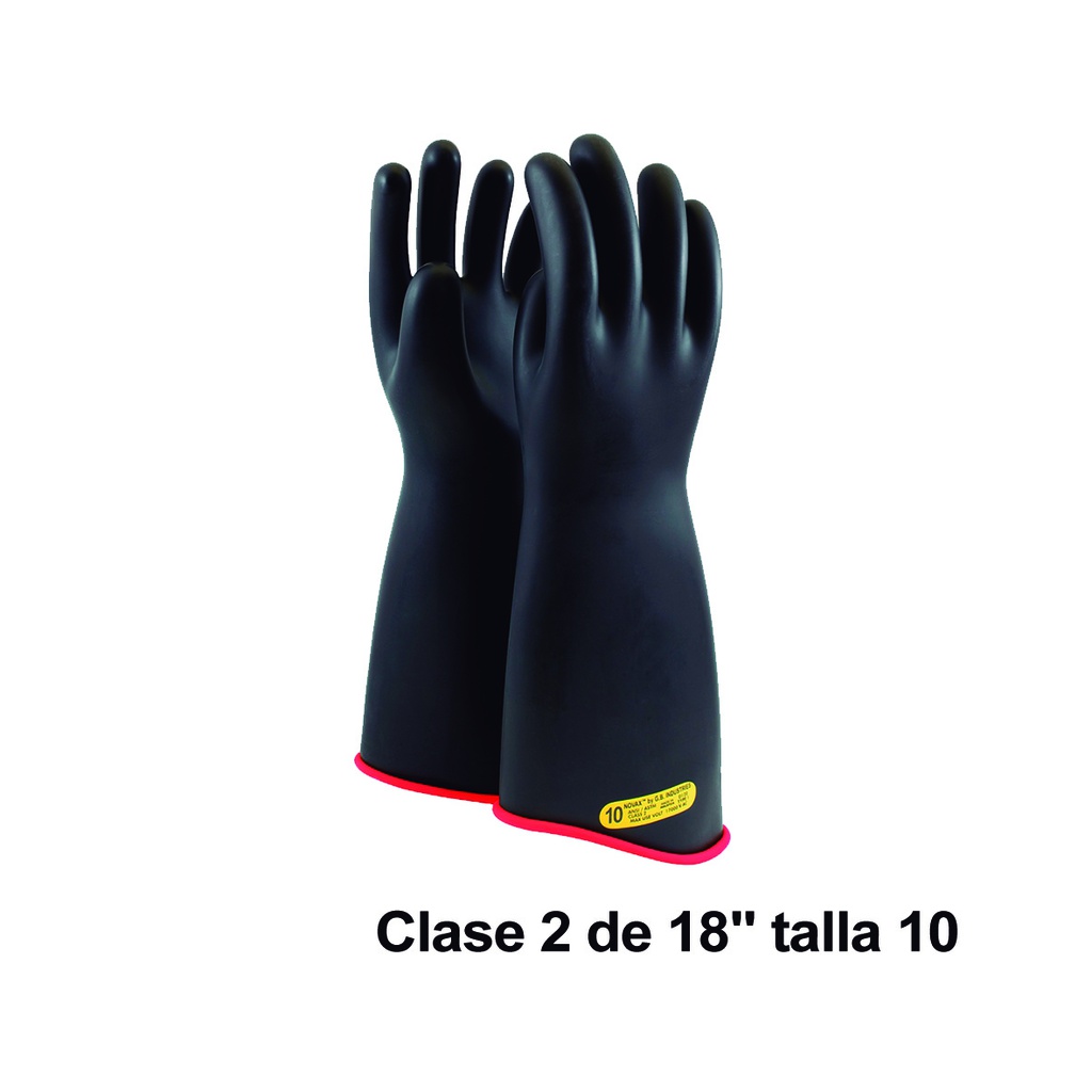 NOVAX Guantes de protección de hule 18", clase 2, hasta 17000Vac, talla10