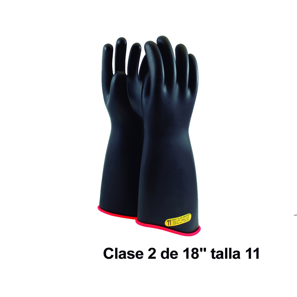 NOVAX Guantes de protección de hule 18", clase 2, hasta 17000Vac, talla11