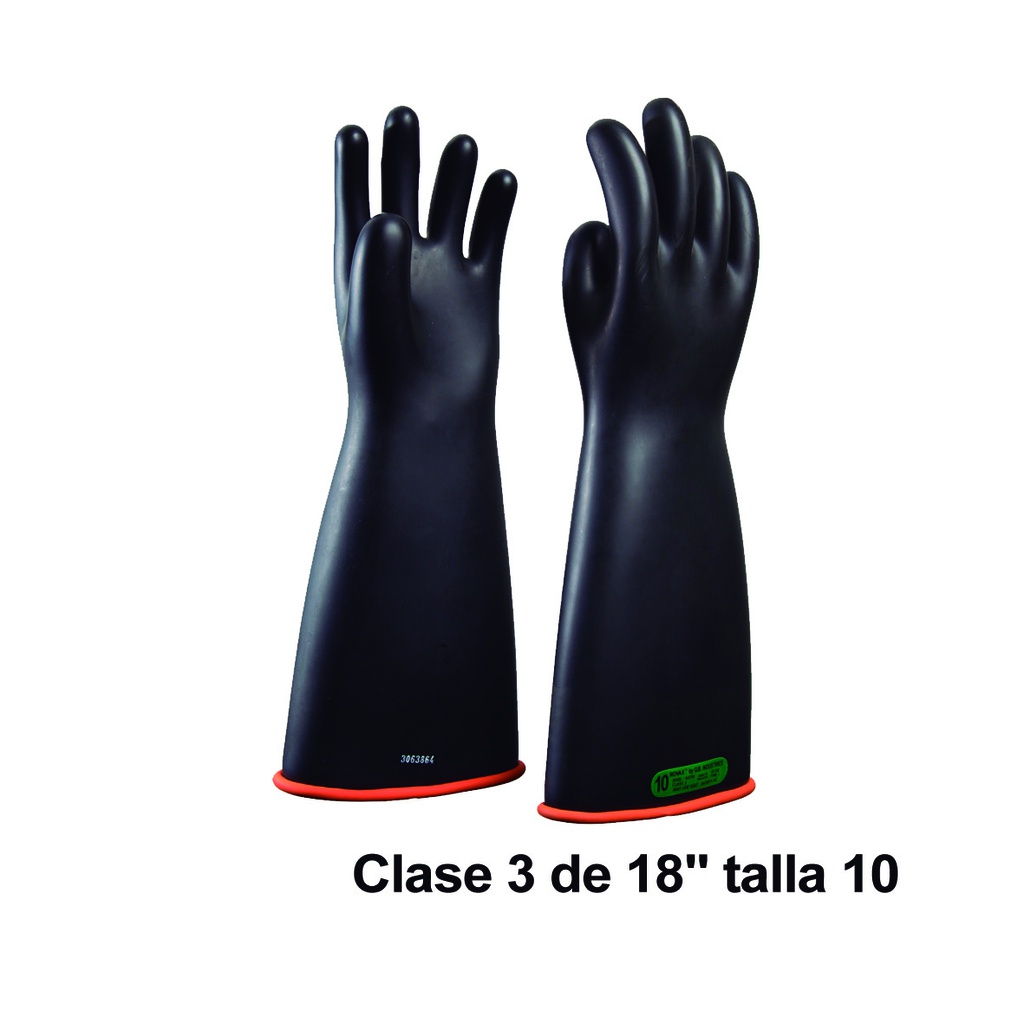 NOVAX Guantes de protección de hule 18", clase 3, hasta 26500Vac, talla10