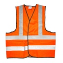 SURTEK Chaleco de seguridad de tela naranja con cintas reflejantes