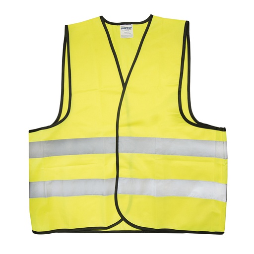 [HER.07.085] SURTEK Chaleco de seguridad de tela amarillo con cintas reflejantes