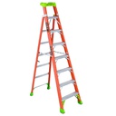 LOUISVILLE FXS1508 Escalera de fibra de vidrio CrossXStep 8' 300lbs