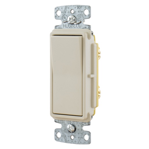 [WIR.03.114] HUBBELL RSD115LA Interruptor sencillo decorativo 15A, 120/277V, light almond