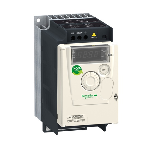 [AUT.01.661] [ATV12H075M2] Variador de frecuencia Atv 12, 0.75kW, 1HP, 4.2A, 240V, 1F