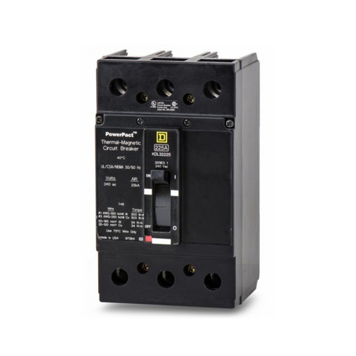 [DIS.01.259] [KDL32225] Breaker termomagnético industrial KDL32225, 3P, 225A, 240V,18kA