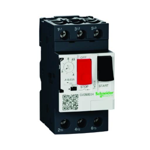 [AUT.01.441] [GV2ME04] Guardamotor termomagnético GV2ME con terminales de abrazadera de tornillo, 3P, 0,4-0.63A, TeSys