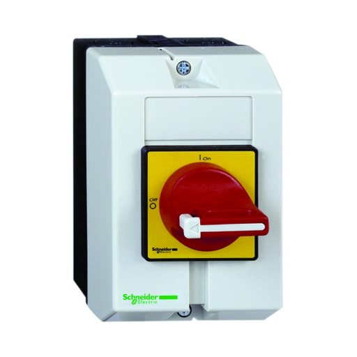 [AUT.05.003] [VCF01GE] Interruptor seccionador en caja plástica VCF01GE con función de parada de emergencia, 3P, 16A, 690V CA, 8kV, ip65, TeSys