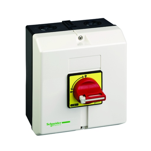 [AUT.05.010] [VCF3GE] Interruptor seccionador en caja plástica VCF3GE con funciónde parada de emergencia, 3P, 50A, 690V CA, 8kV, ip65, TeSys