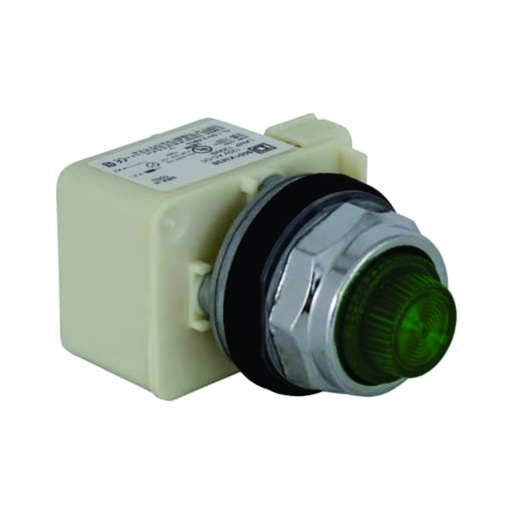 [AUT.04.180] Luz piloto 9001-KP38G31 con bombillo incandescente BA 9s, verde, plástico, 30mm, transformador 120V CA, conexión por tornillo, Harmony 9001K