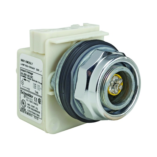 [AUT.01.481] Luz piloto 9001KP5 con bombillo incandescente BA 9s, plástico, 30mm, transformador 380→400V CA, conexión por tornillo, Harmony 9001K