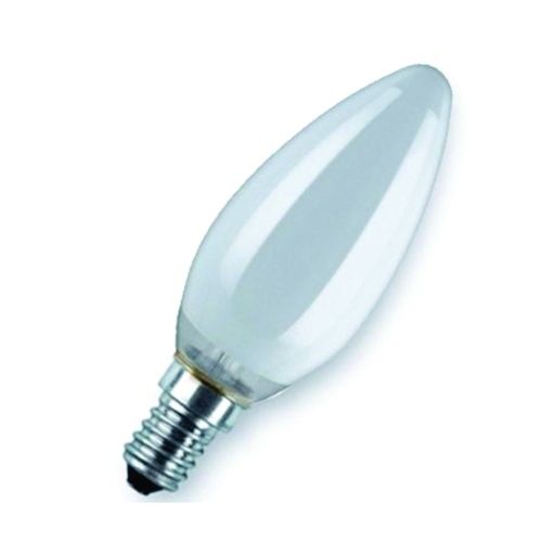 [ILU.06.588] SYLVANIA Bombillo tipo vela 25W, 120V, rosca E14, opaco