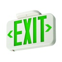 LITHONIA Rótulo de salida LED EXG, letras color verde "EXIT", 120/277V AC, con batería de respaldo