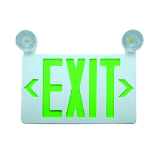 [ILU.01.778] SYLVANIA Rótulo de salida de emergencia E-50G-2H letras color verde "SALIDA", 120/277V