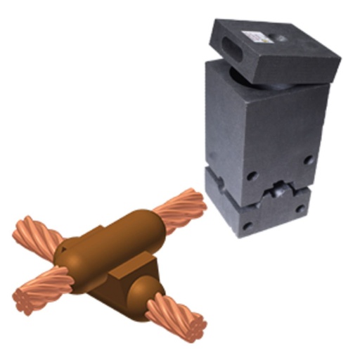 [CAB.12.176] [PR3/0-3/8] M9468 - Molde para soldadura exotérmica tipo CC-11 de cable3/0 con cable 3/8 en cruz
