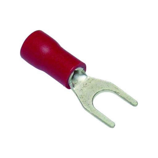 [CAB.09.165] [SV1.25-3.5] Terminal en U aislado SV1.25-3.5 rojo para cable 22-16 AWG y tornillo # 6