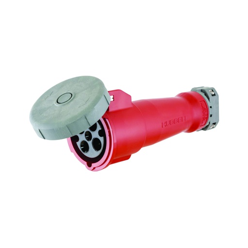 [WIR.02.041] [HBL460C7W] HUBBELL HBL460C7W Conector IEC industrial 3P, 4H, 60A, 480V, terminal de tornillo, hermético, rojo