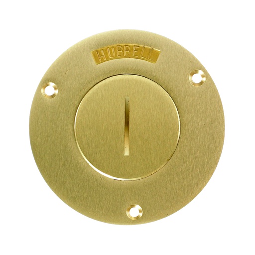 [WIR.03.055] [S2925] HUBBELL S2925 Cubierta de bronce para colocar a nivel de piso, redonda de 2-1/8 "