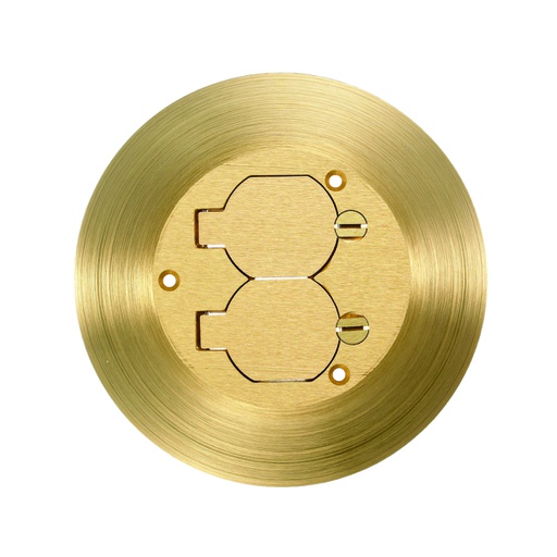 [WIR.03.056] [SF3925] HUBBELL SF3925 Cubierta de bronce para caja de piso, redonda para toma doble