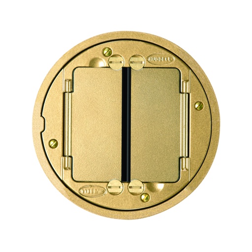 [WIR.03.053] [S1TFCBRS] HUBBELL S1TFCBRS Cubierta de bronce para caja de piso, redonda para colocar sobre cerámica