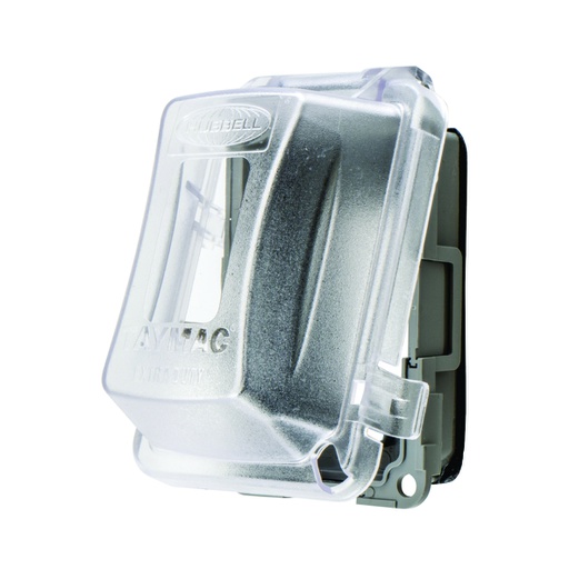 [WIR.03.628] HUBBELL RW58300 Cubierta de policarbonato para tomacorrientes en intemperie, para uso horizontal o vertical, 1 gang, transparente
