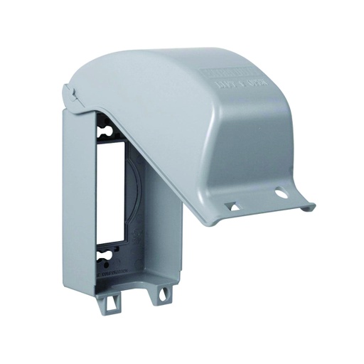 [WIR.03.706] [WP26E] HUBBELL WP26E Cubierta vertical para placa sencilla de pared resistente a la intemperie, vertical, 1 gang, gris