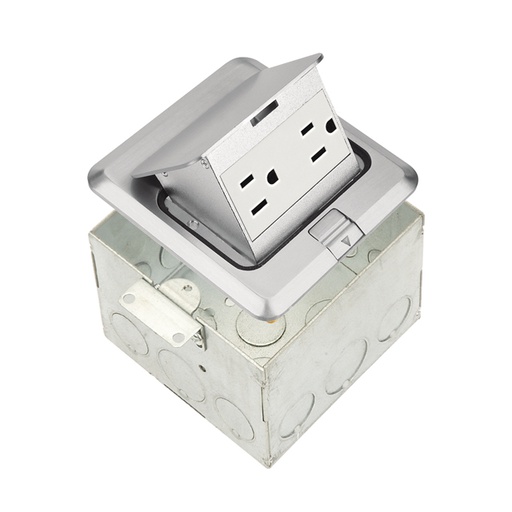 [WIR.03.739] [661243S-S-JUM-U20] Caja para escritorio POP-UP sencilla, 1 Gang, nickel, UL