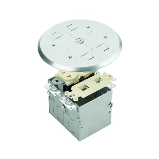 [WIR.03.735] [805549-S-D] Caja para piso doble, 2 Gang, nickel, UL