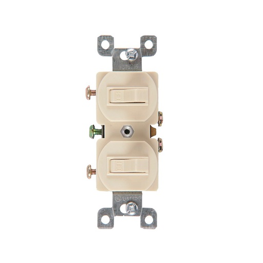 [WIR.03.762] [YQTS215N-LA] Interruptor doble 15A, 120-277V, light almond, UL