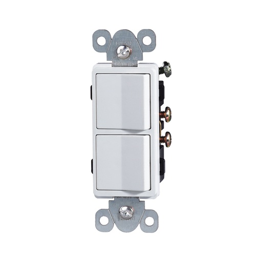 [WIR.03.763] [YQDS215N-W] Interruptor doble decorativo 15A, 120-277V, blanco, UL